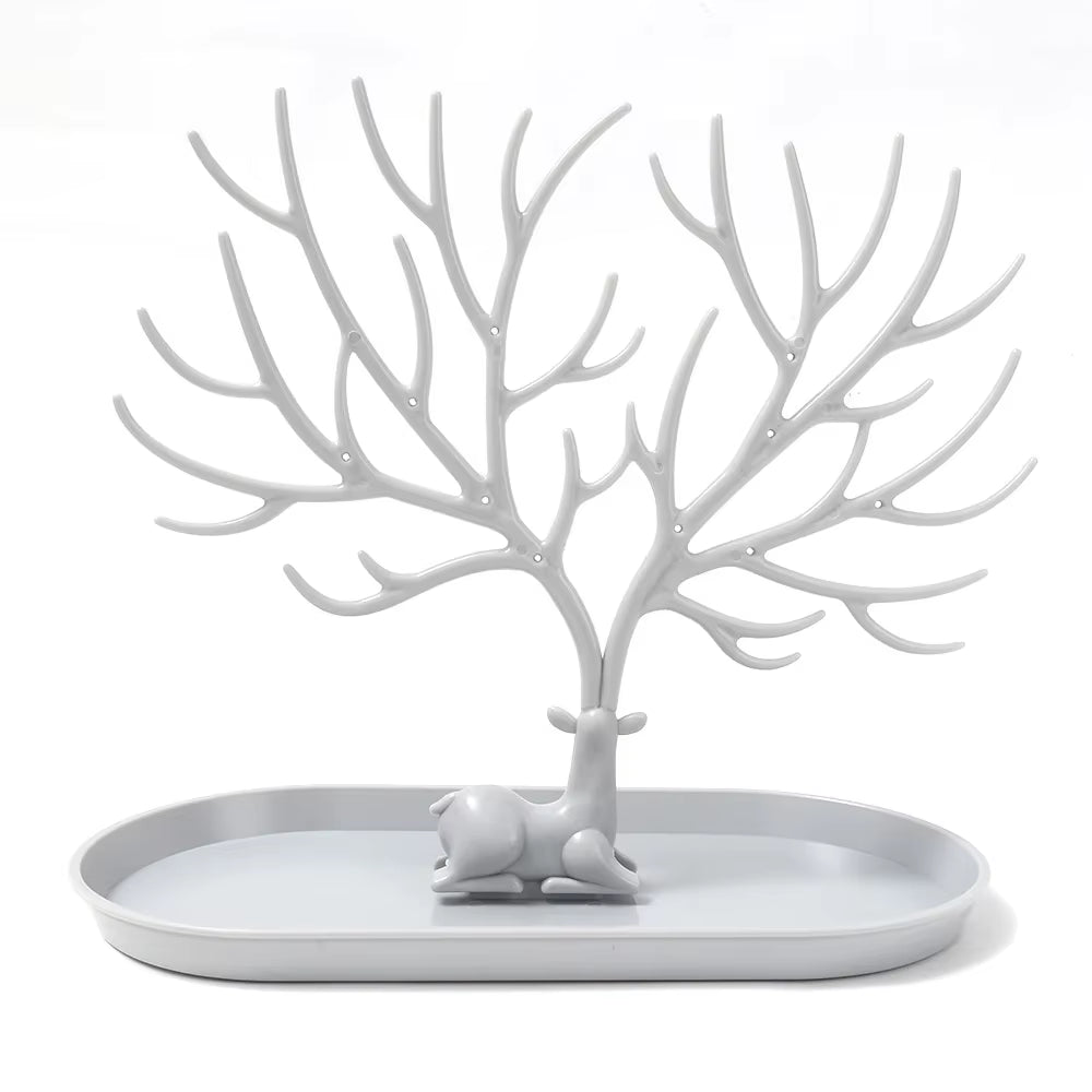 Jewelry Display Stand Tray Tree Storage Racks Earrings Necklaces Rings Jewelry Boxes Case Desktop Organizer Holder Make up Decor