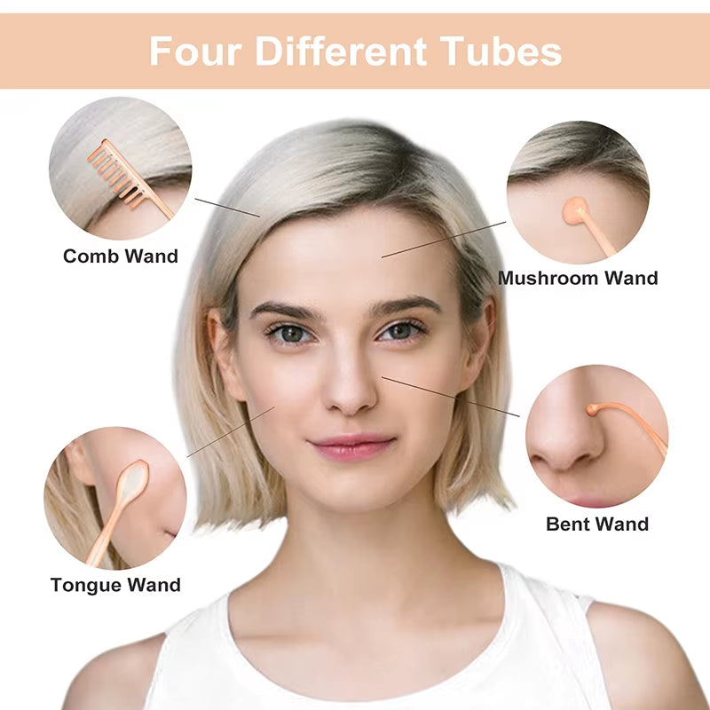 New Orange High Frequency Facial Machine Electrotherapy Wand Neon Argon Tubes Wands Device Face Skin Care Beauty Tools Home Use