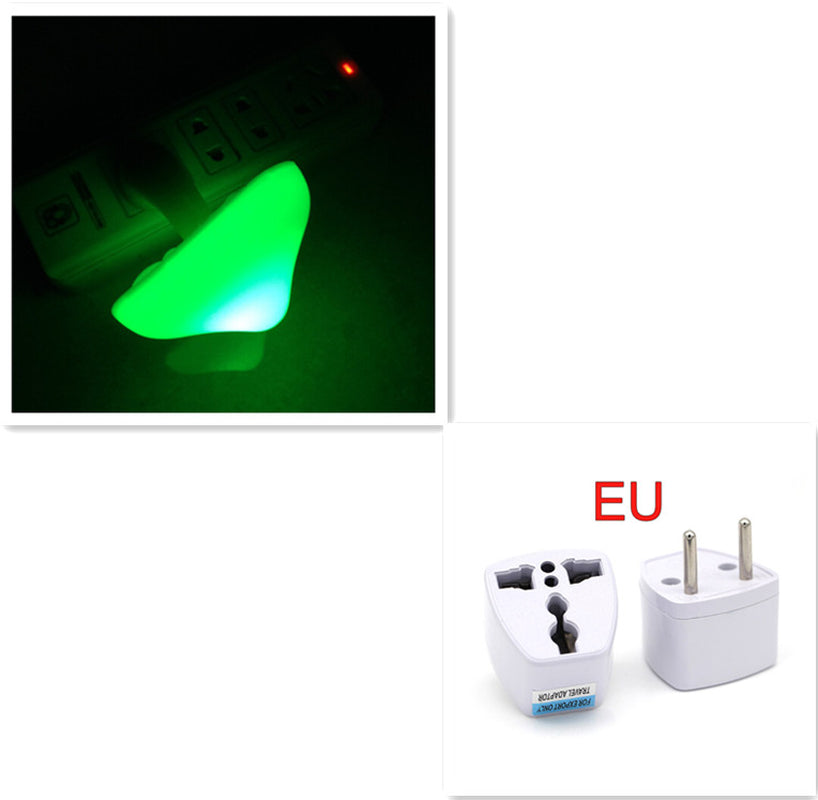 LED Night Light Mushroom Wall Socket Lamp EU US Plug Warm White Light-Control Sensor Bedroom Light Home Decoration