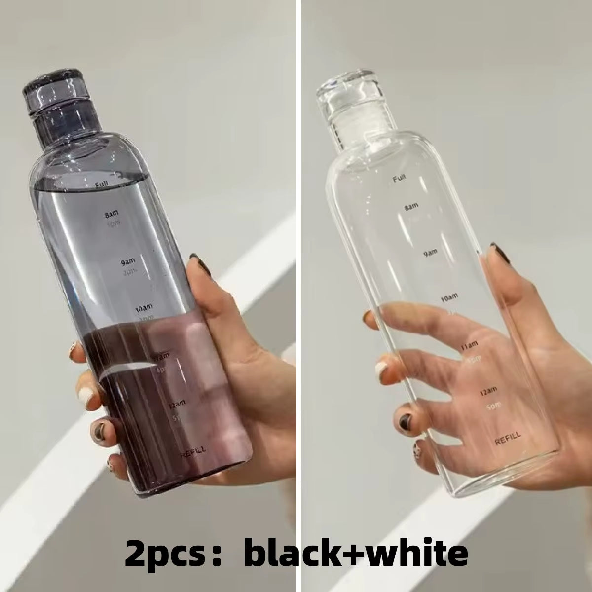 Newest Water Cup Sport Water Bottle with Time Scale Couple Plastic Portable Water Container Anti-Drop Outdoor Water Bottle