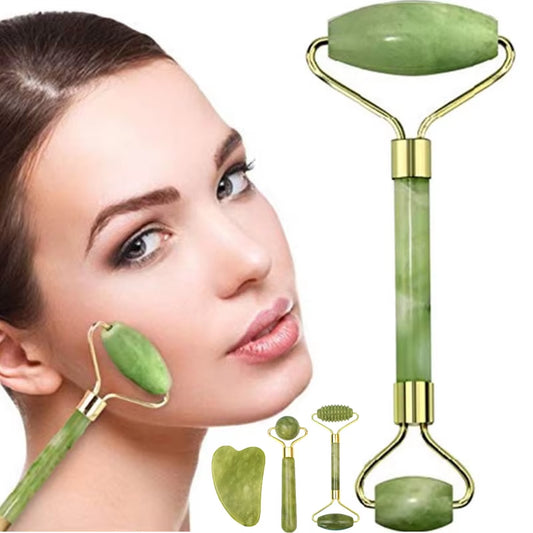Natural Jade Roller Massager for Face Roller Facial Liftting Anti-Wrinkle Gua Sha Jade Stone Face Massager Beauty Skin Care Tool