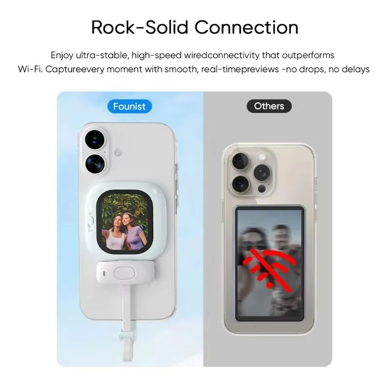 Vlogmate Mini Selfie Monitor AMOLED 700Nits Screen Simple Operation for Iphone 5-12 13 14 15 16 Pro for Vlog Live Stream