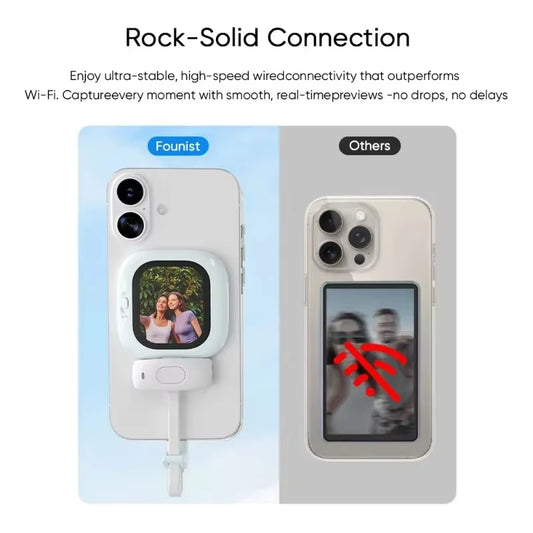 Vlogmate Mini Selfie Monitor AMOLED 700Nits Screen Simple Operation for Iphone 5-12 13 14 15 16 Pro for Vlog Live Stream