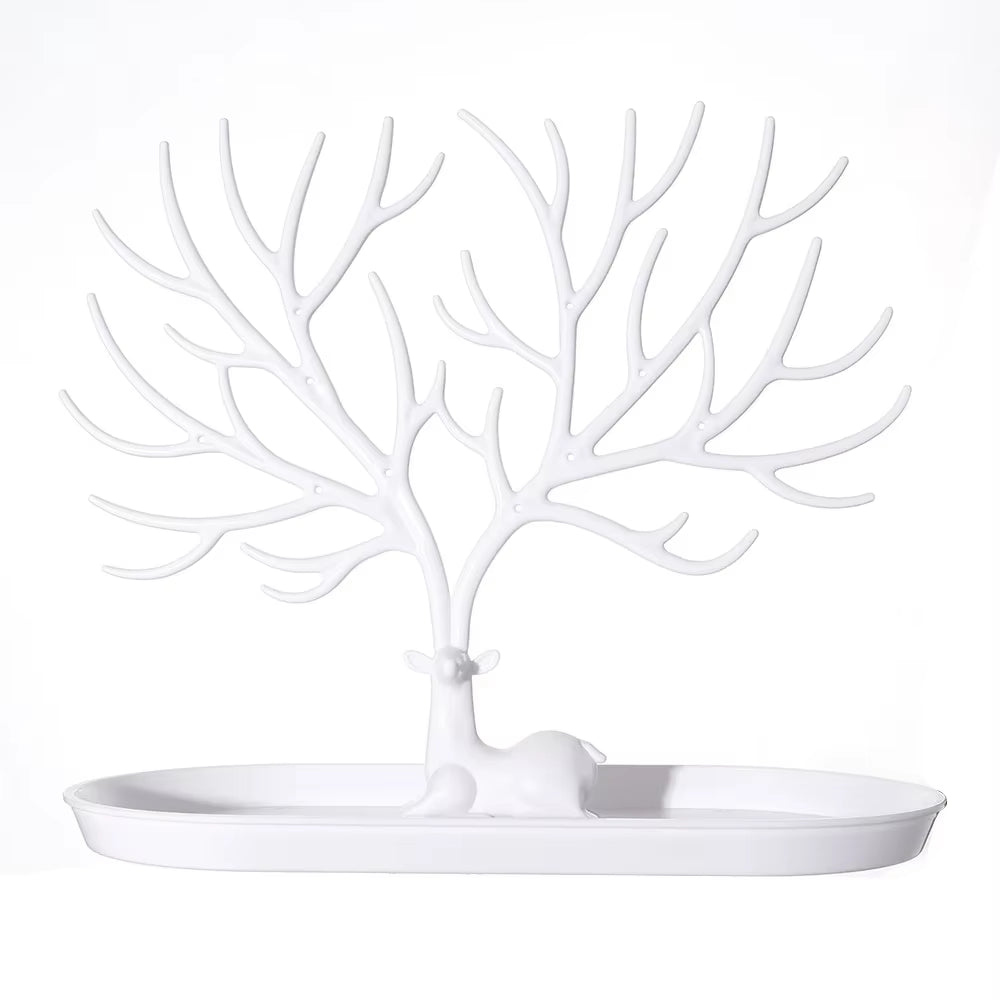 Jewelry Display Stand Tray Tree Storage Racks Earrings Necklaces Rings Jewelry Boxes Case Desktop Organizer Holder Make up Decor